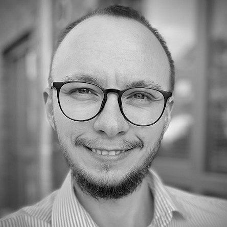 Headshot of Matthias Ratajcyk, greyscale